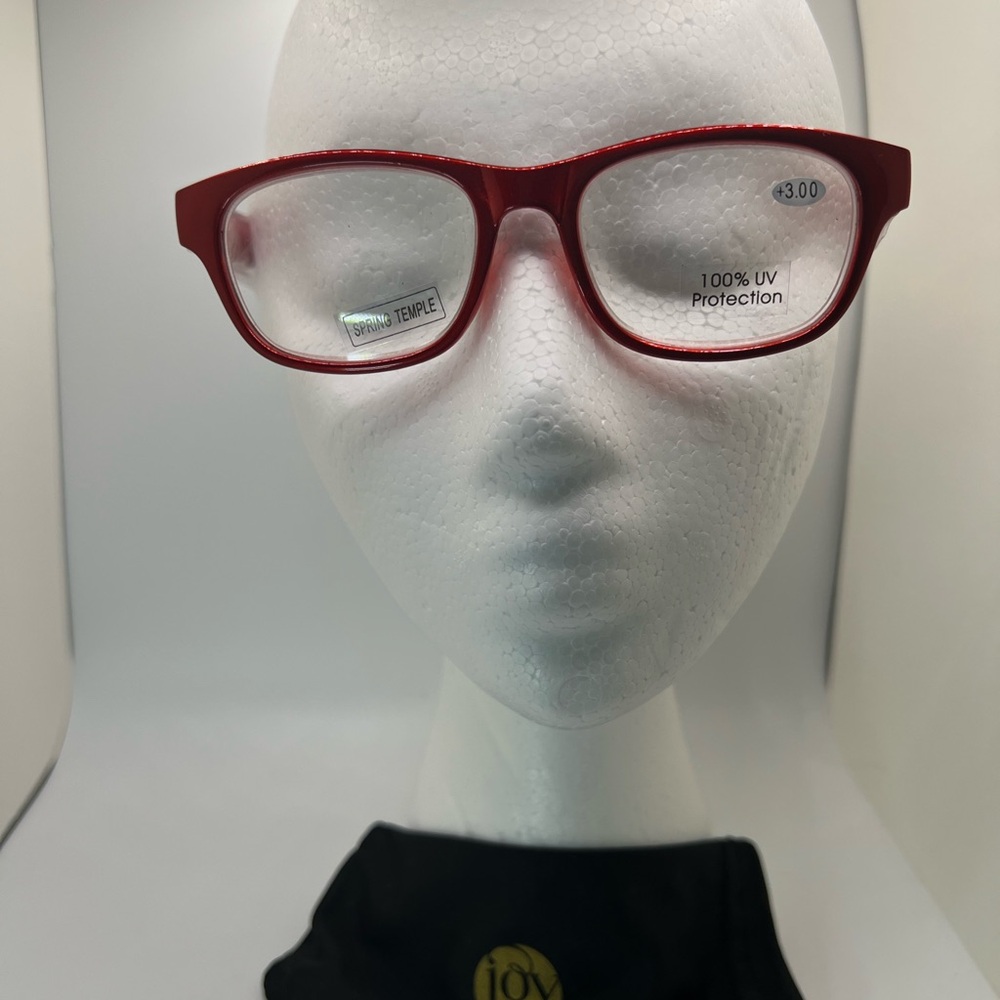 Joy Mangano Red Glasses with UV Protection** Readers** +3.00 and +3.50
